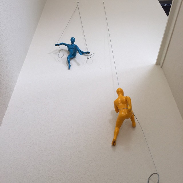 Little people are repelling down my stairwell.