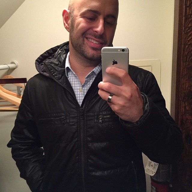 Wearing the new coat for the first time. #jacketweather