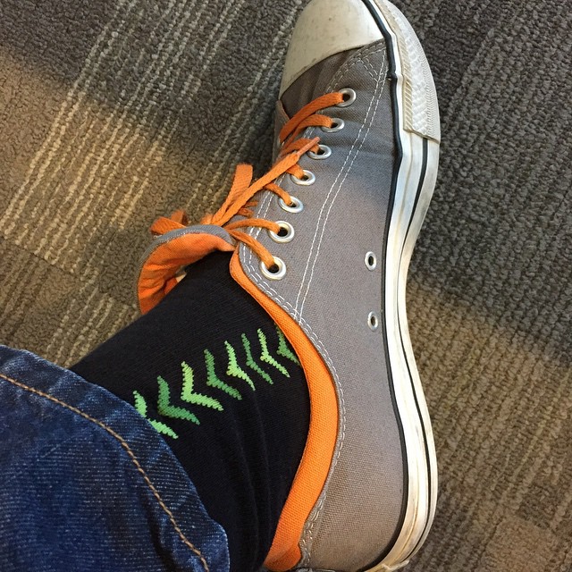 I am wearing green. And orange. ;)
