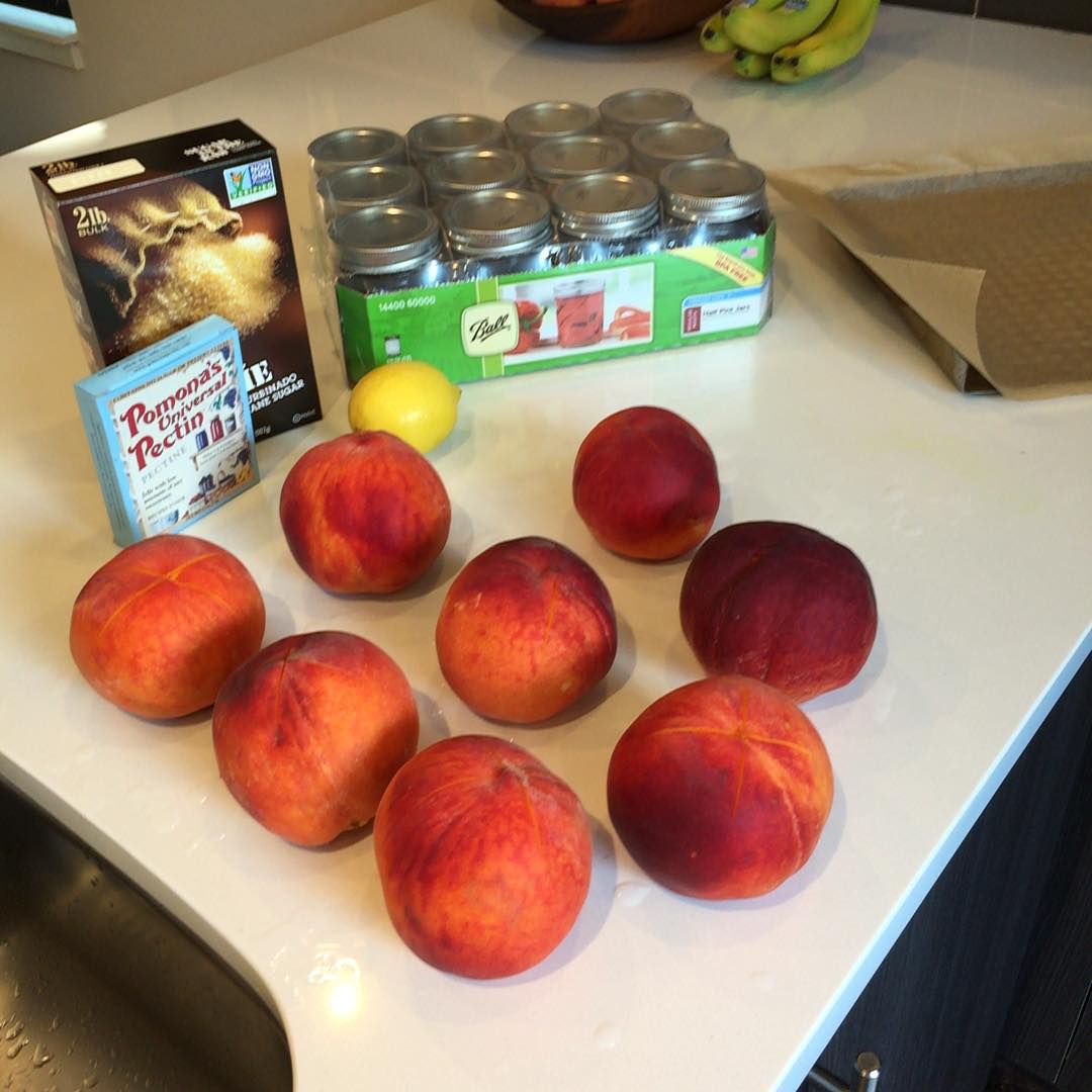 I may have bought too many Palisade peaches, so it's jam time.