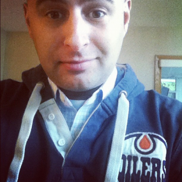 My first Oilers game of the season (in Tom's hometown). Go Edmonton!