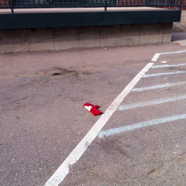 Lonely abandoned Canadian mitten