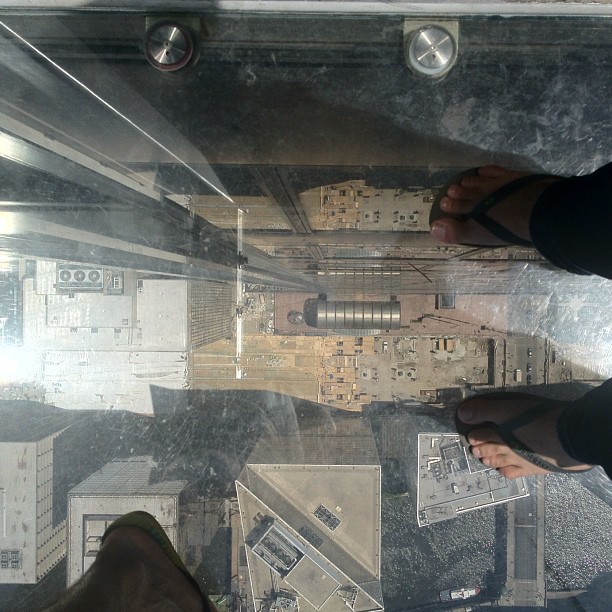 Only inches of glass between me and the drop of my life