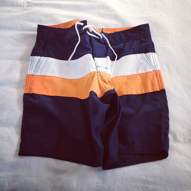 New trunks in one size too small for motivation. And I actually almost fit in them!