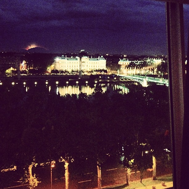 Night cap from hotel's penthouse bar