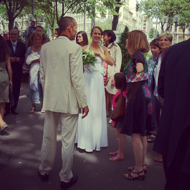 One of a handful of times I have seen my sister in a dress and makeup