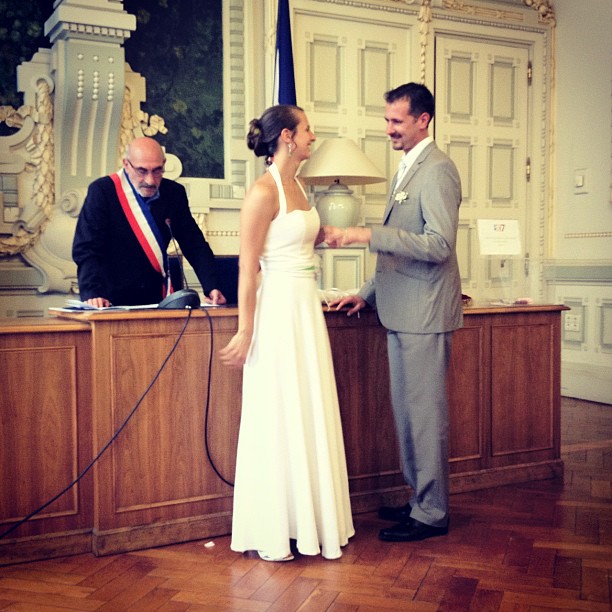 The French officiant was right out of a movie
