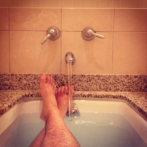 I booked a 4+ star hotel without a pool?!? Making do with what I've got.