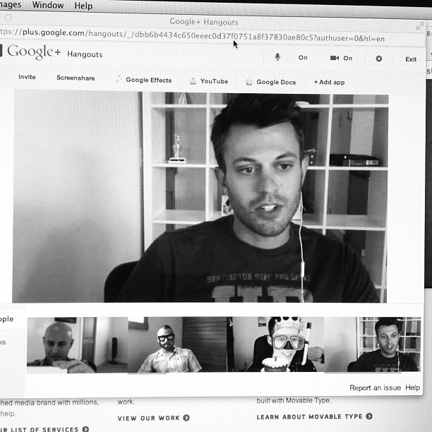 Trying Google Hangouts for our daily calls