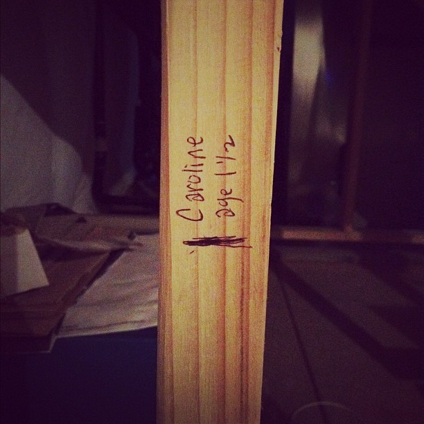 My sister reminded me that we marked my nieces heights in the basement. Suddenly, I'm sad to sell this place.