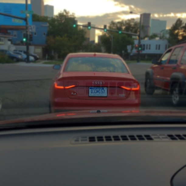 Something you rarely see outside of Michigan and I've now seen two days in a row -- Manufacturer plates.