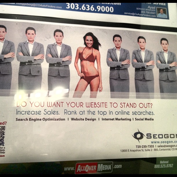I think I'll start advertising over urinals and using bikini-clad women to promote digital marketing. Yeah that's the key to growth!
