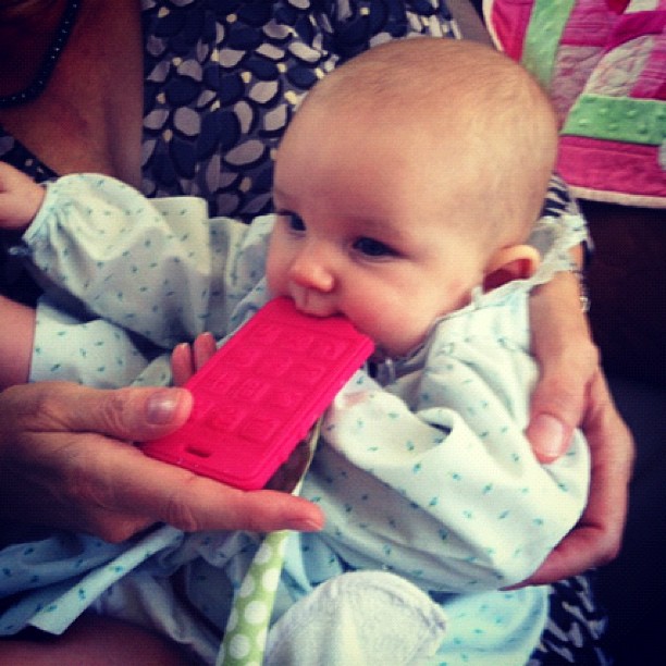 Why yes, I did buy a baby an iPhone teether.