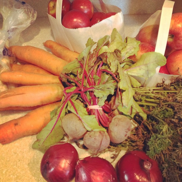 Harvest from the farmers market. Plus a free pumpkin!