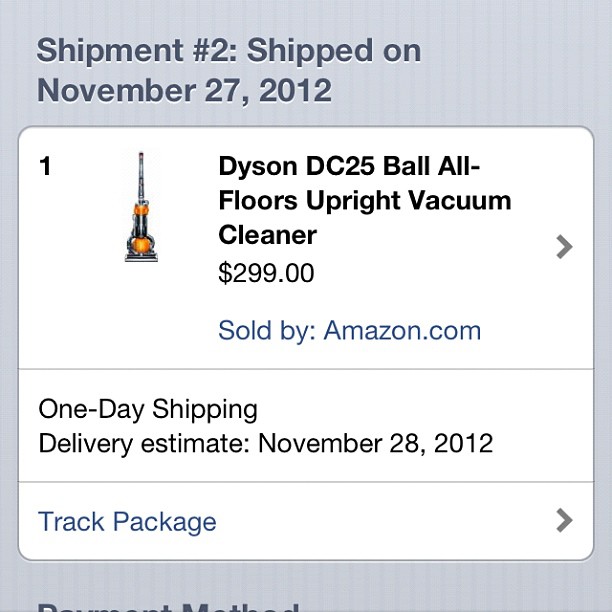 Almost 36 years old, I figured it was time to buy my first vacuum cleaner. Now to find someone to use it.