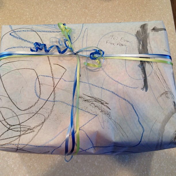Child labor gift wrap. Is this legal? (It was wrapped like this by the store!)