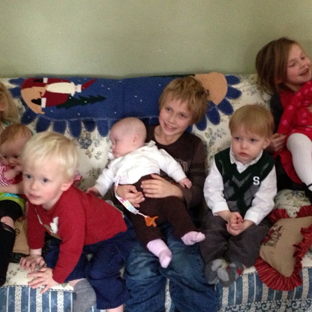 So many kids, I can't fit them in one photo. High school friends are fertile.