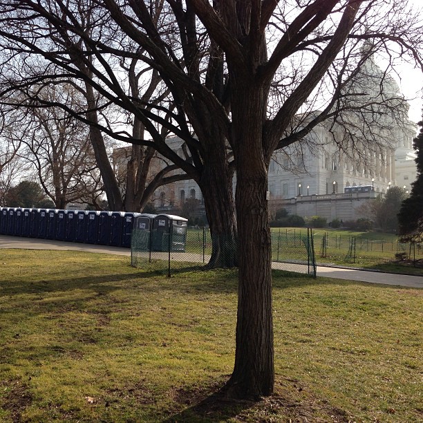 Background: US Capitol. Foreground: Congressional offices.