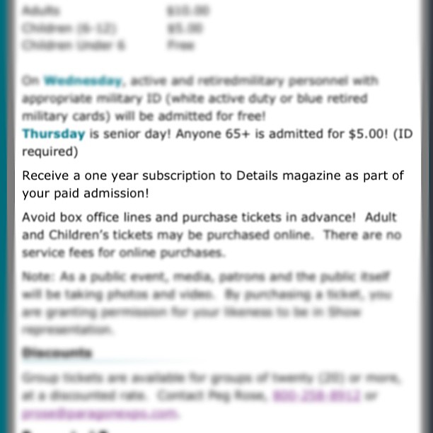 Buy an auto show ticket for $10 and get a subscription to Details for free?!? Odd marketing!