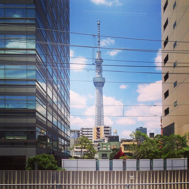 Skytree from the speeding train