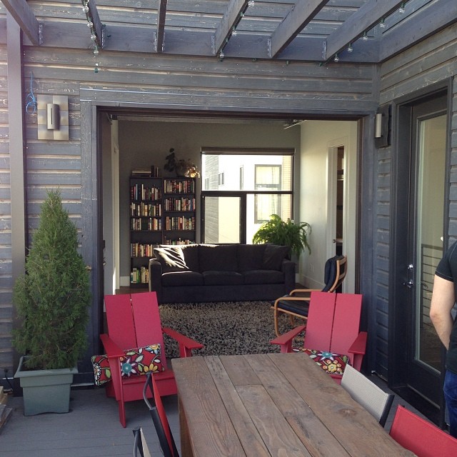 Indoor/outdoor living at its best. A garage door on the roof! The views were incredible.