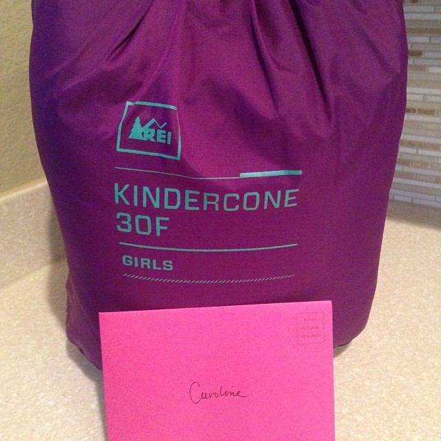 Until now, I've had birthday gifts shipped direct from store to my nieces. Uncle Aaron is going to try to hand mail them from now on. This sleeping bag is off to Princess Caroline on her 4th birthday.