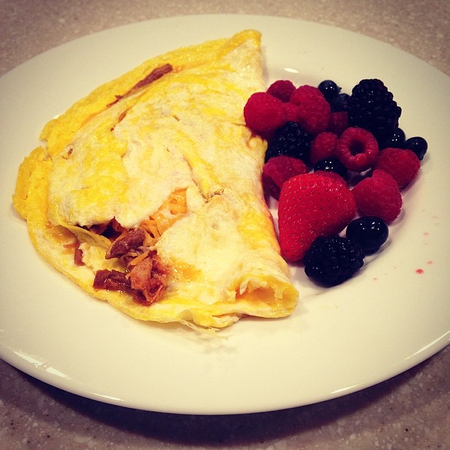 Used the leftover pulled pork in an omelet.