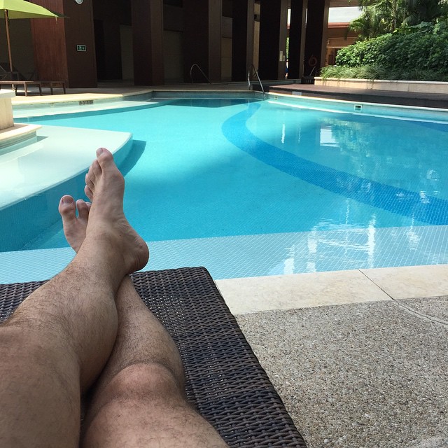 I think my pasty white body scared everyone out of the pool.