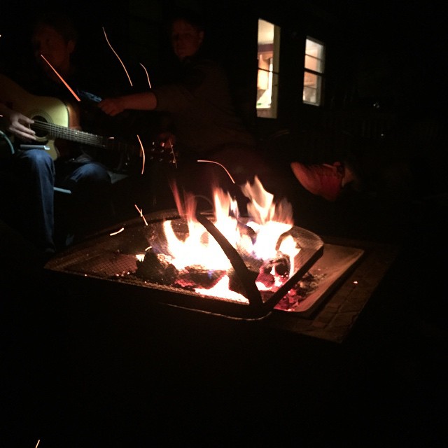 A bonfire and a guitar. New and old friends.