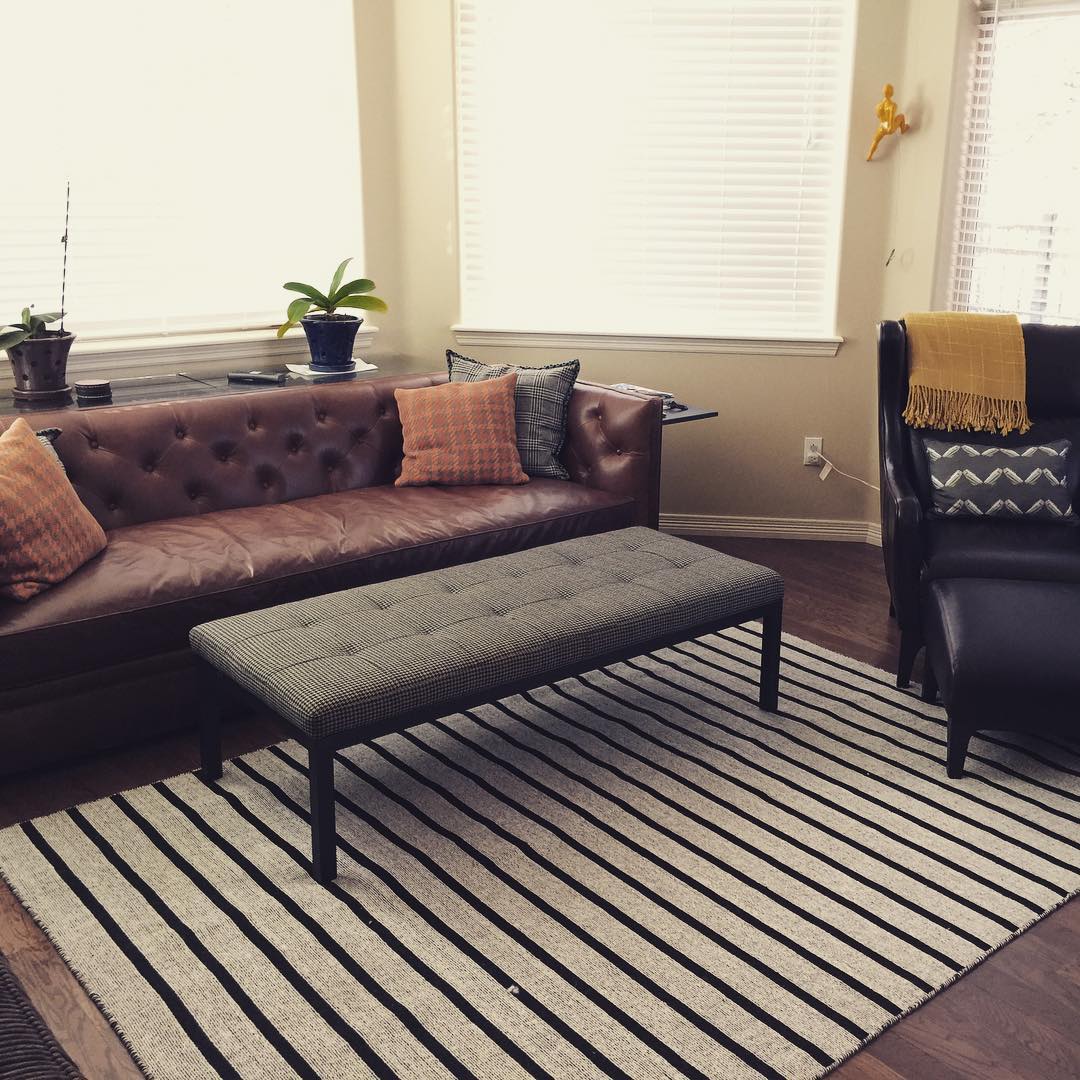 The new Macalester sofa from @roomandboard has arrived, joining its siblings the Ravella ottoman with custom fabric, and the Marcel leather chair plus ottoman.