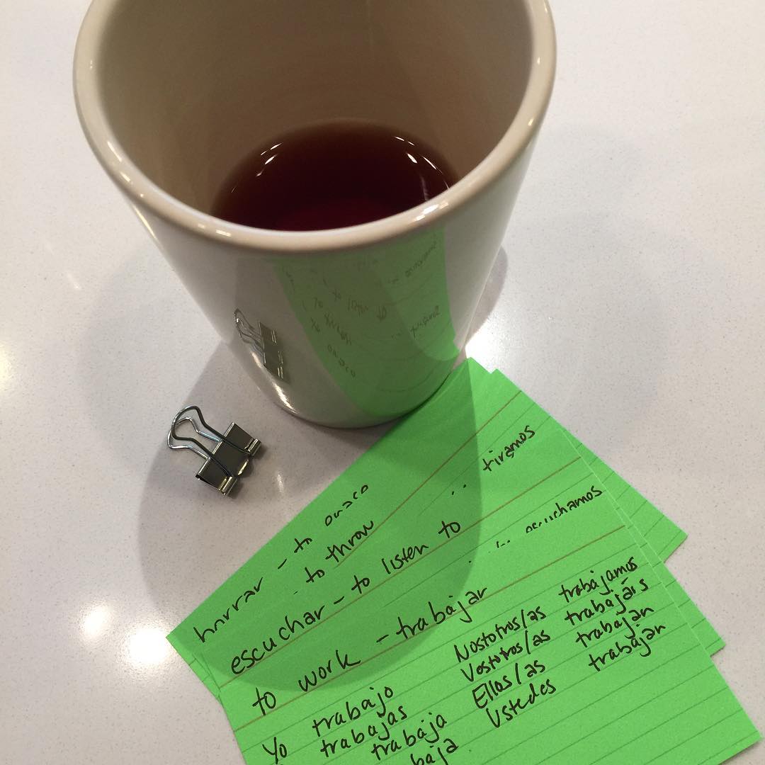 Saturday morning tea and Spanish conjugations.