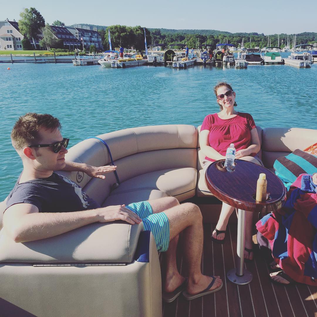 We're on a boat.