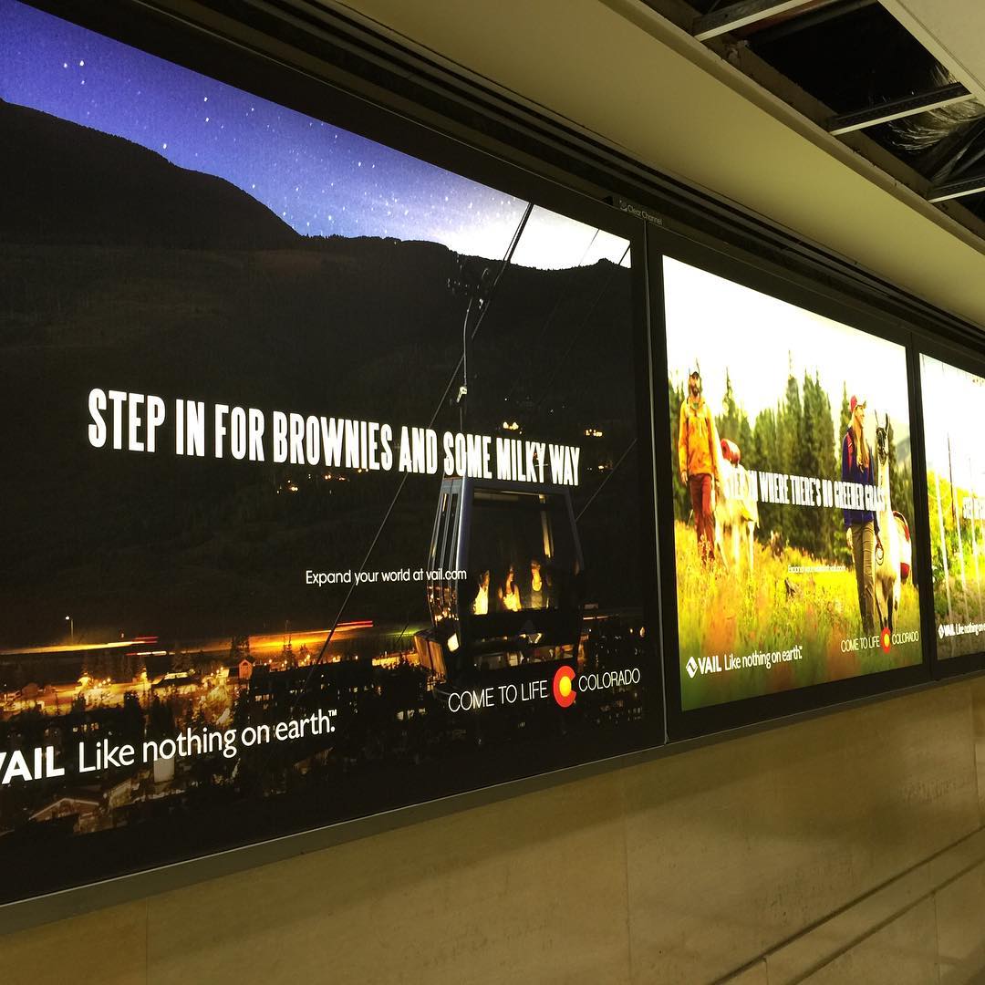 Chicago Union Station is awash with Colorado ads everywhere. Is this one an edible pot joke?