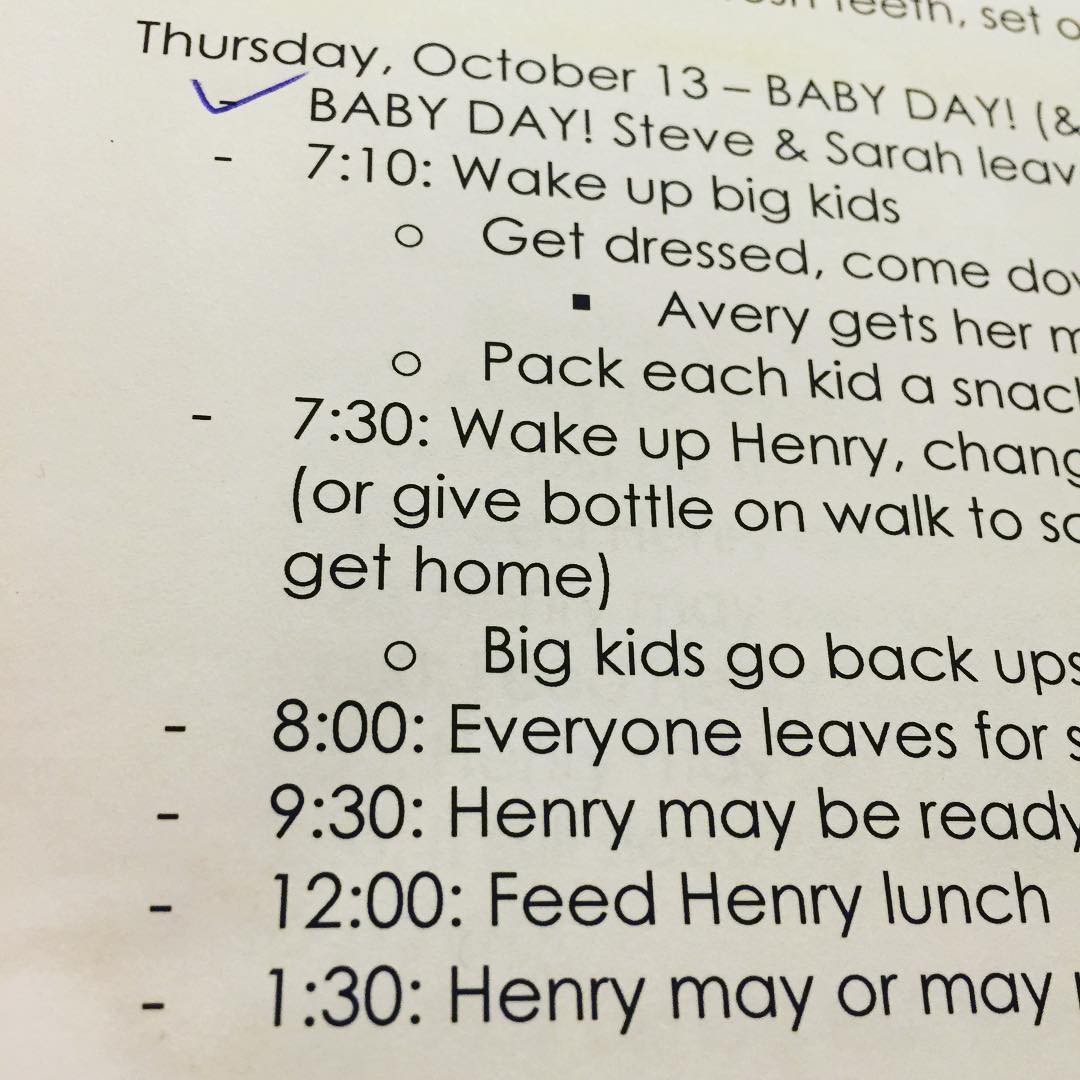It's baby day! And I'm solo with the kids, who I wake up in 10 minutes. Meanwhile, I'm mentally preparing. Here we go!