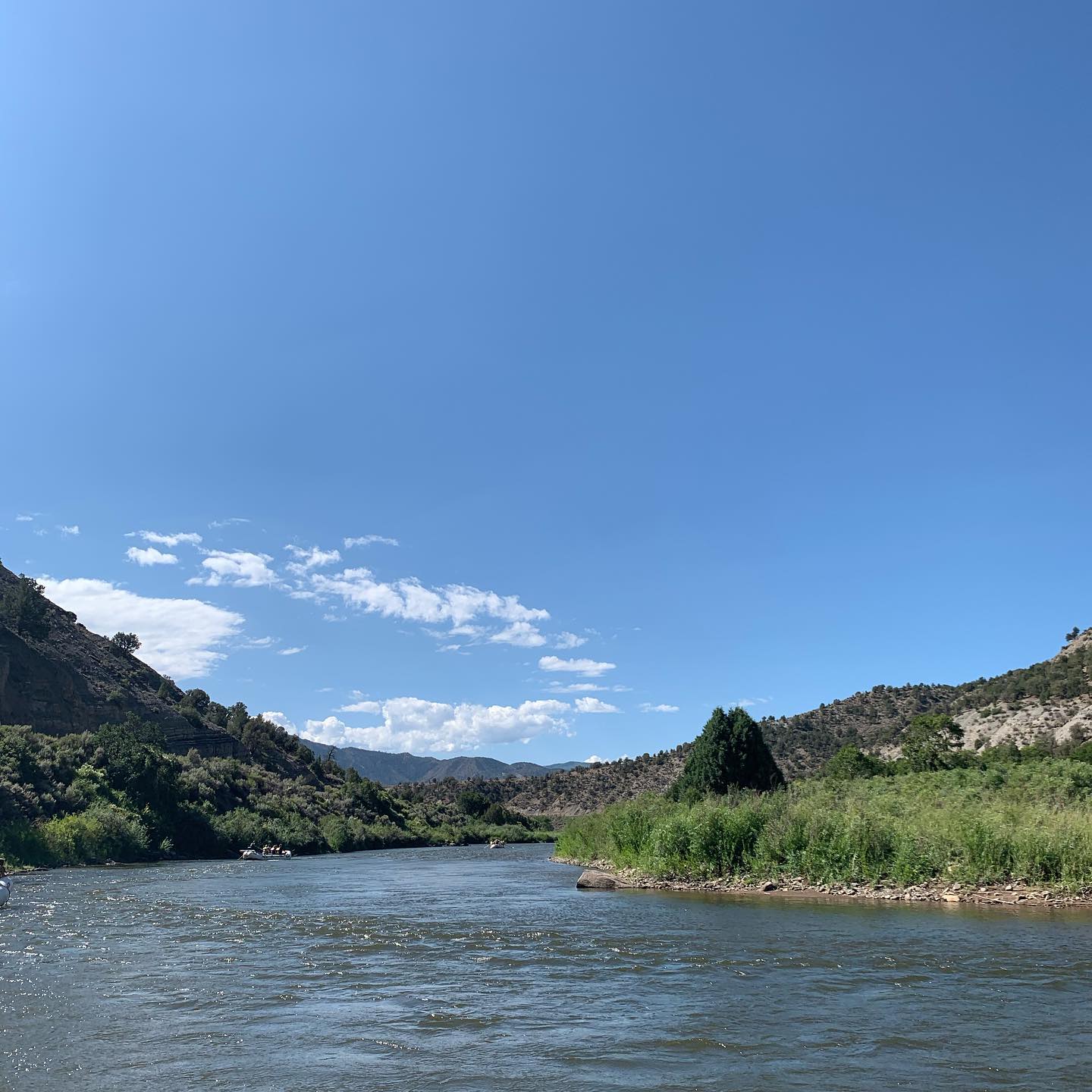Rafting down the Colorado.