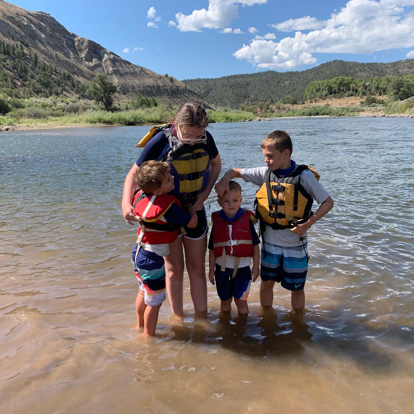 Rafting down the Colorado.