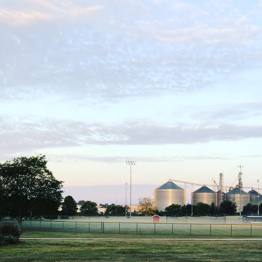 Early morning meeting with a client in the country.