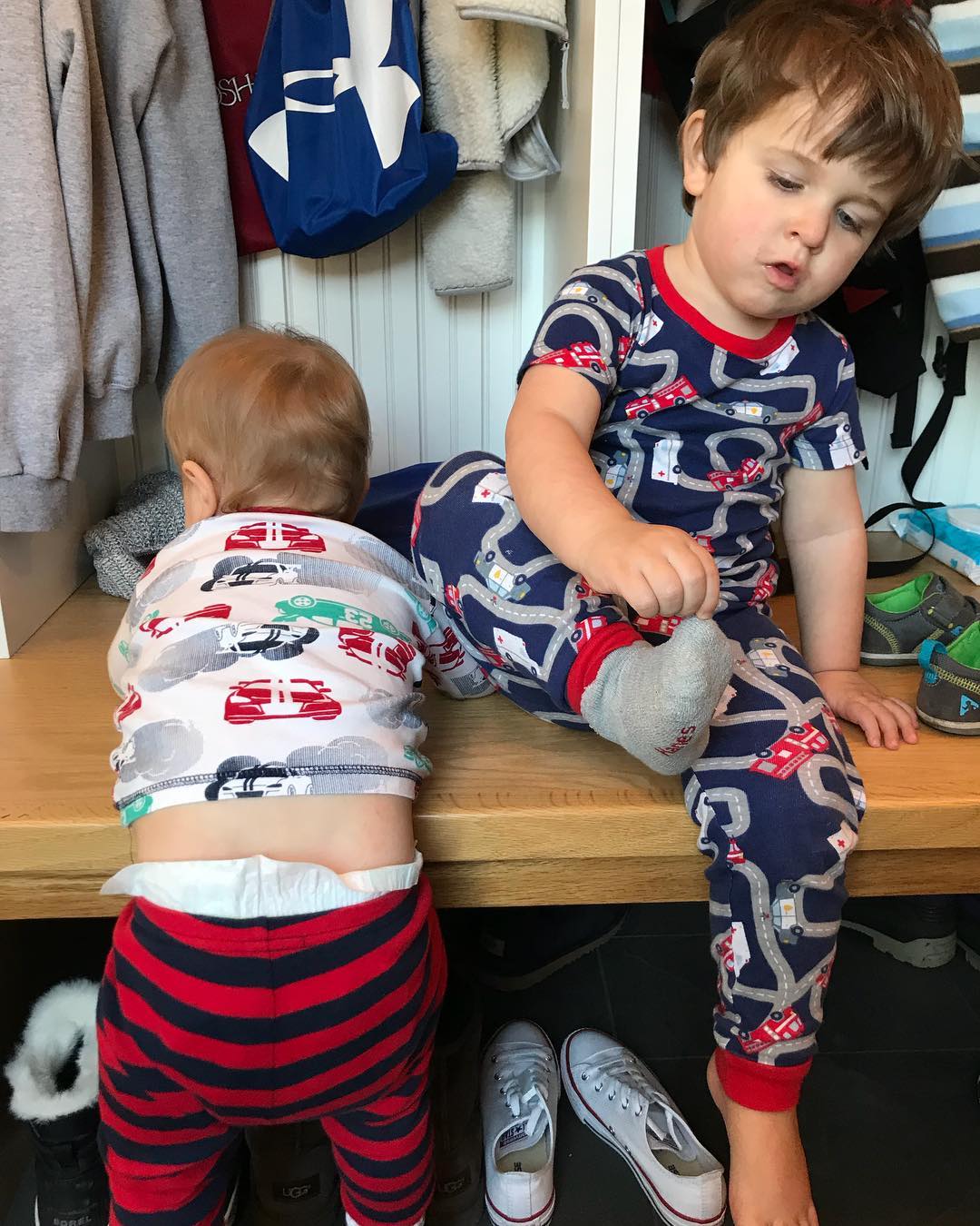 I try to take one simple photo of the both of them. #godsons #irishtwins #iamexhaustedafter2hours