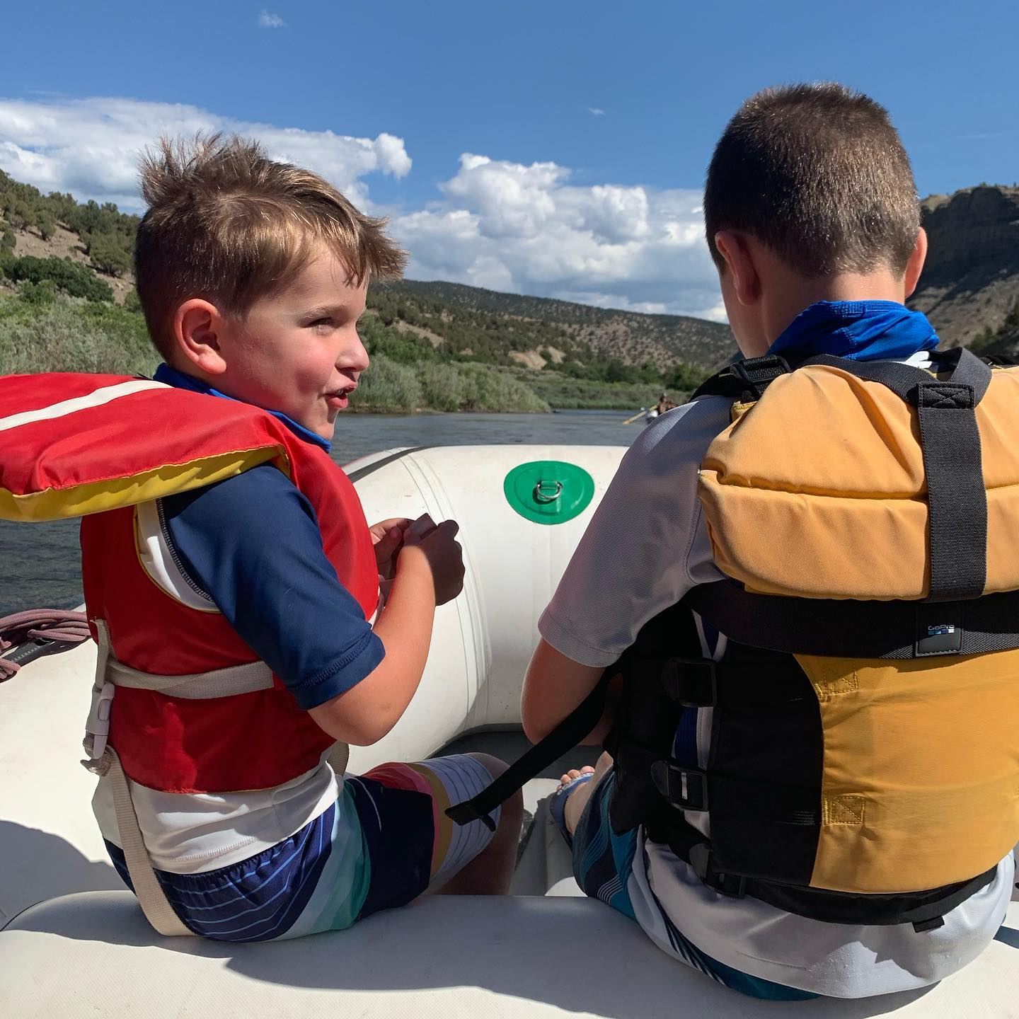 Rafting down the Colorado.