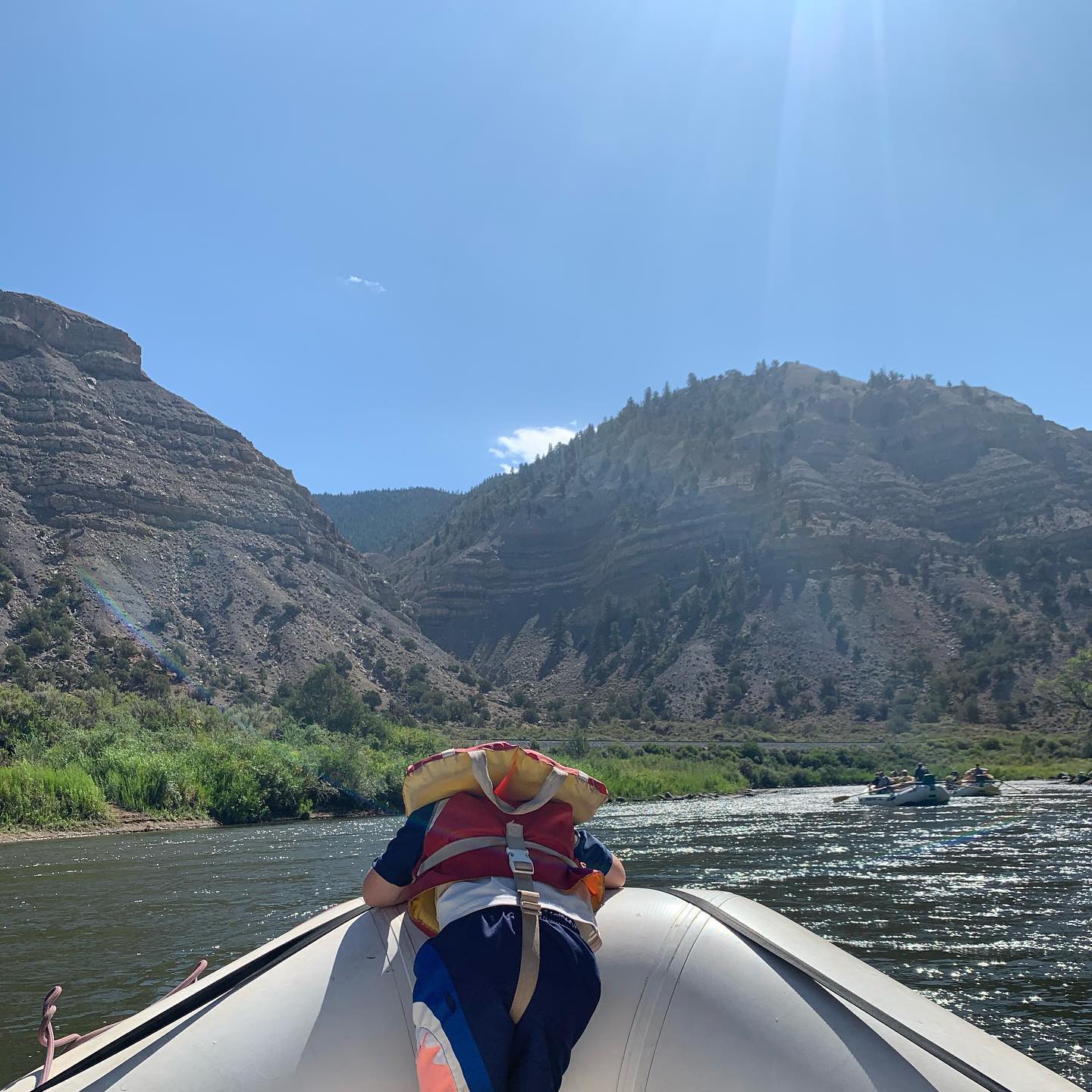Rafting down the Colorado.